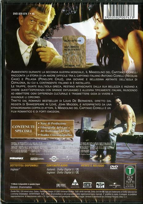 Il mandolino del capitano Corelli di John Madden - DVD - 2