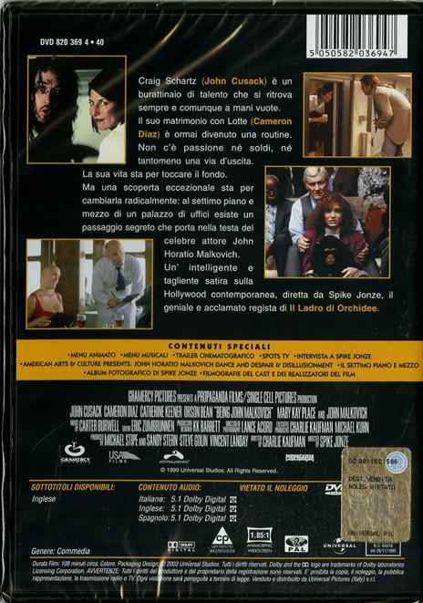 Essere John Malkovich di Spike Jonze - DVD - 2