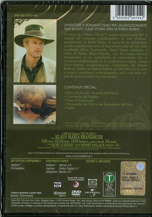 La mia Africa di Sydney Pollack - DVD - 2