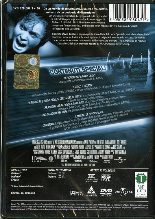 Pitch Black<span>.</span> Edizione speciale di David N. Twohy - DVD - 2
