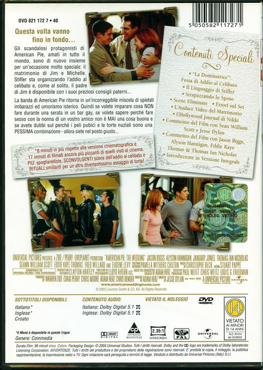 American Pie. Il matrimonio di Jesse Dylan - DVD - 2