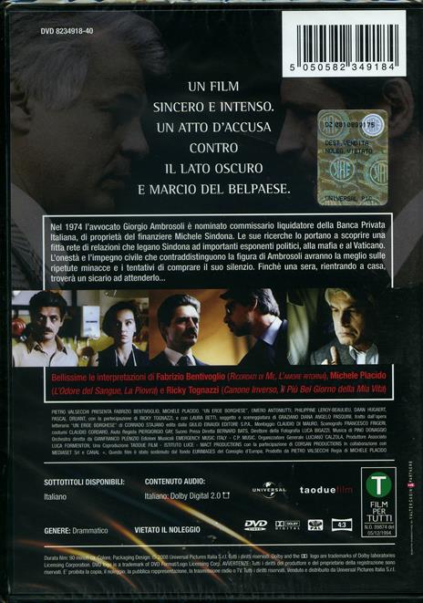 Un eroe borghese di Michele Placido - DVD - 2