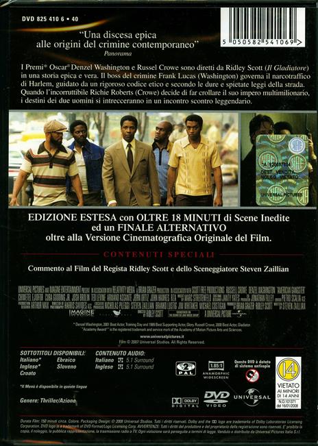 American Gangster (1 DVD) di Ridley Scott - DVD - 2