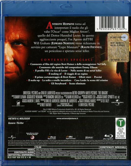 Red Dragon (Blu-ray) di Brett Ratner - Blu-ray - 2