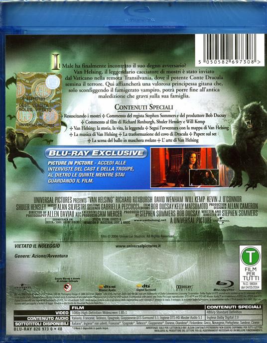 Van Helsing di Stephen Sommers - Blu-ray - 2