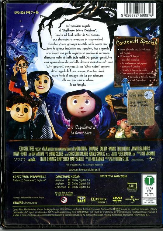 Coraline e la porta magica (1 DVD) di Henry Selick - DVD - 2