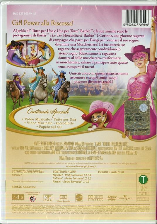 Barbie e le tre moschettiere (DVD) di William Lau - DVD - 2