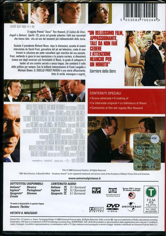Frost/Nixon. Il duello di Ron Howard - DVD - 2