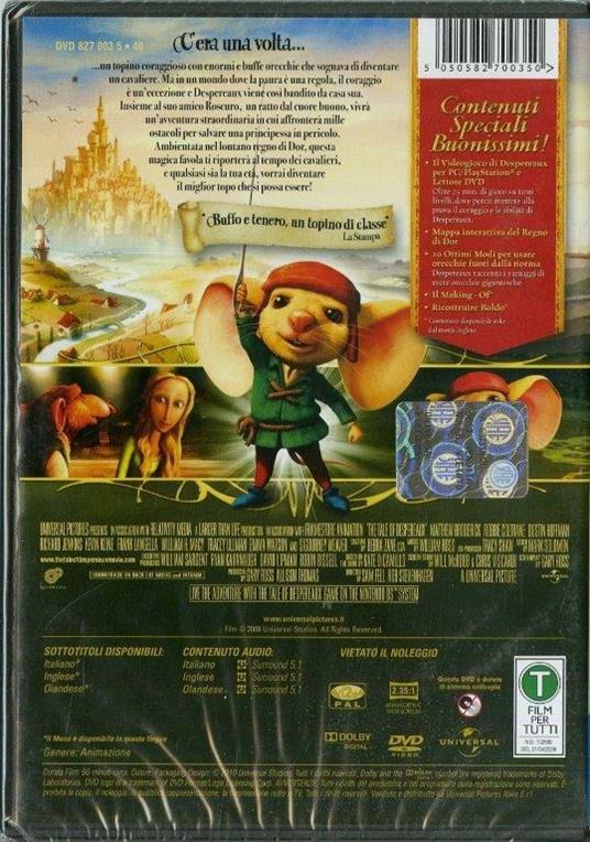 Le avventure del topino Despereaux di Robert Stevenhagen,Sam Fell - DVD - 2