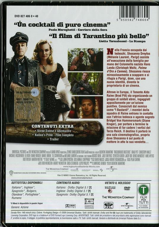 Bastardi senza gloria (1 DVD) di Quentin Tarantino - DVD - 2