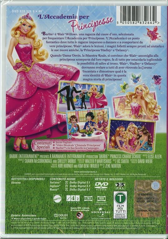 Barbie. L'accademia per principesse DVD Film di Zeke Norton Animazione IBS
