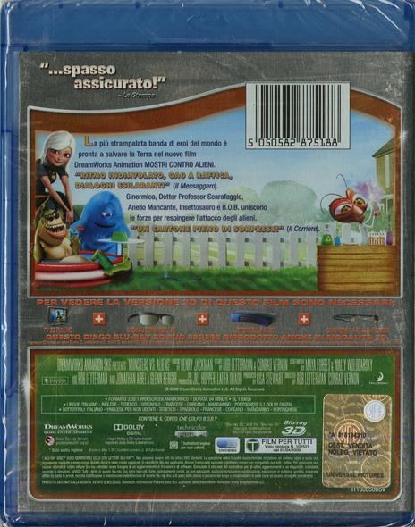 Mostri contro alieni. 3D (Blu-ray + Blu-ray 3D) di Rob Letterman,Conrad Vernon - 2