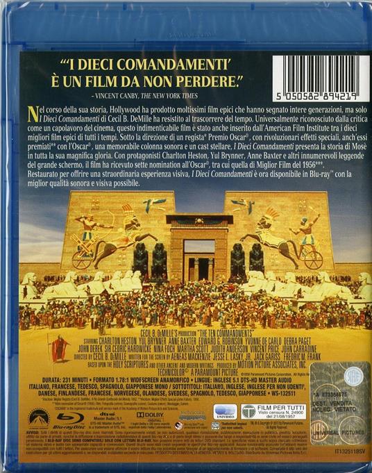 I Dieci Comandamenti (2 Blu-ray) di Cecil B. De Mille - Blu-ray - 2