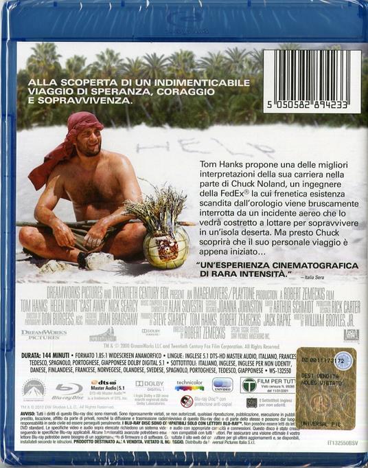 Cast Away di Robert Zemeckis - Blu-ray - 2