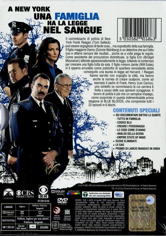 Blue Bloods. Stagione 1 (6 DVD) di Michael Cuesta,Ralph Hemecker,Stephen Gyllenhaal,Ralph Hemecker - DVD - 2