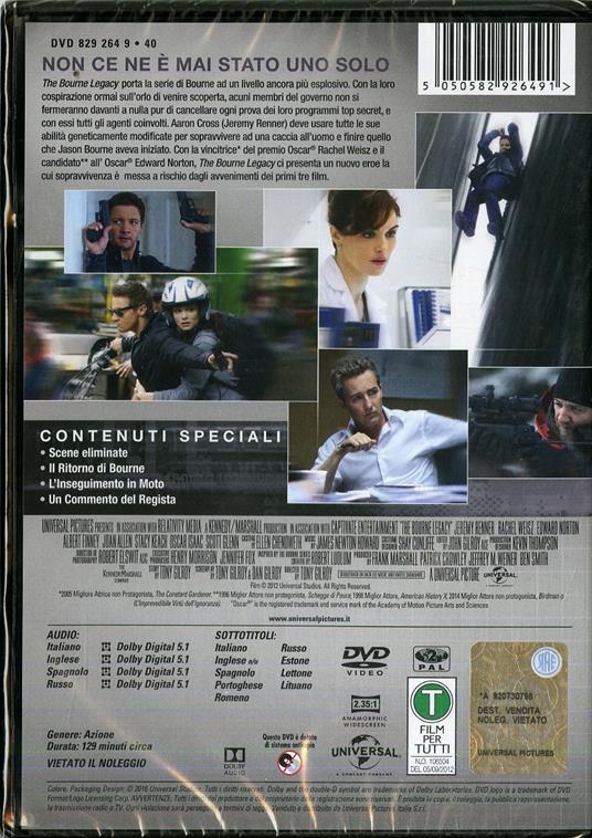 The Bourne Legacy (DVD) - DVD - Film di Tony Gilroy Avventura | IBS