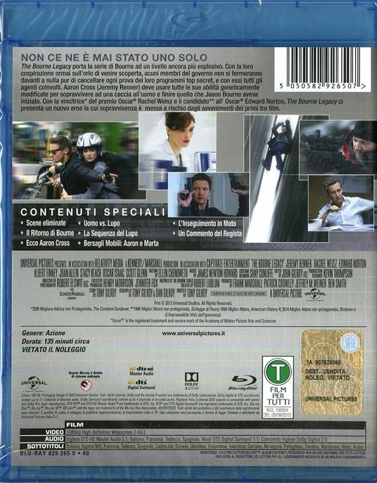 The Bourne Legacy di Tony Gilroy - Blu-ray - 2