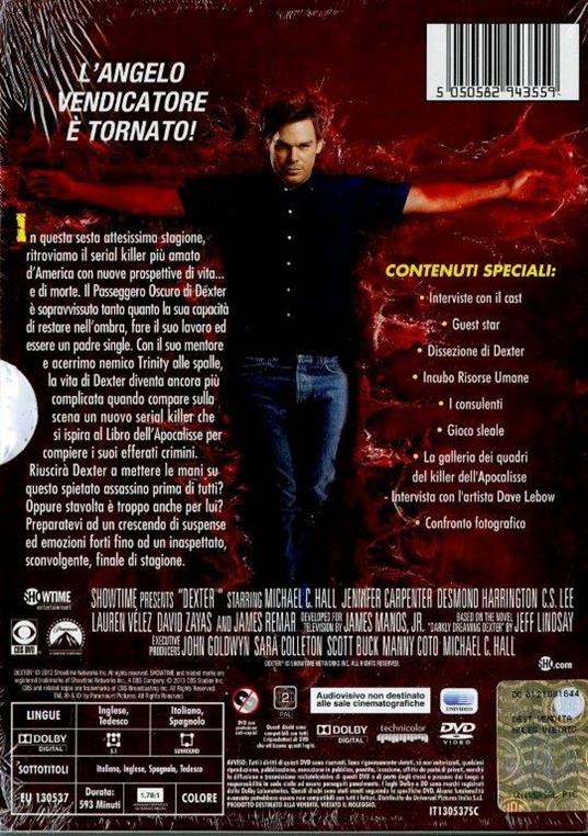 Dexter. Stagione 6 (4 DVD) di John Dahl,S.J. Clarkson,Stefan Schwartz - DVD - 2