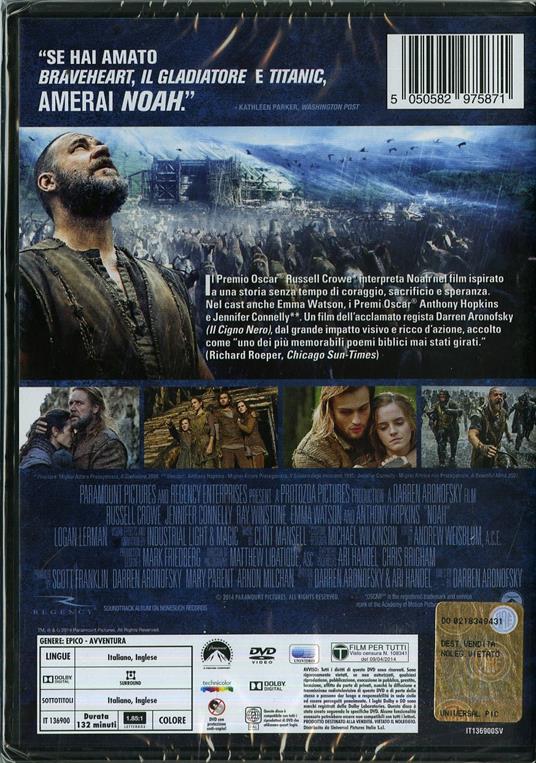 Noah di Darren Aronofsky - DVD - 2