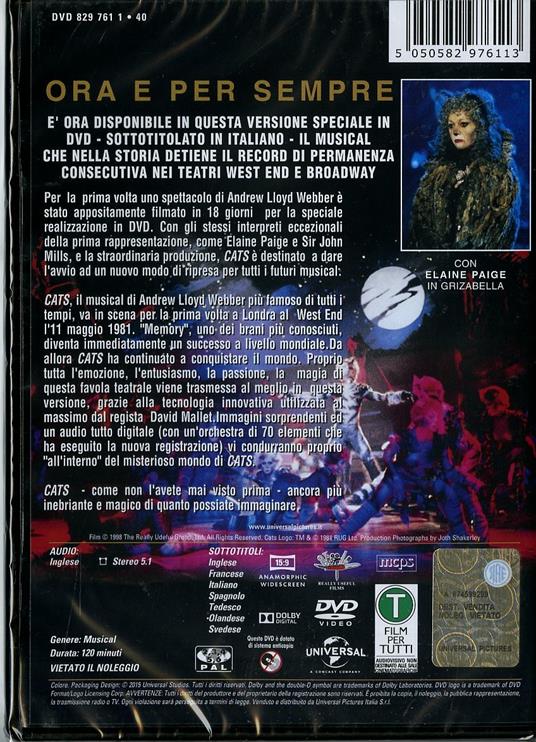 Andrew Lloyd Webber. Cats di David Mallet - DVD - 2