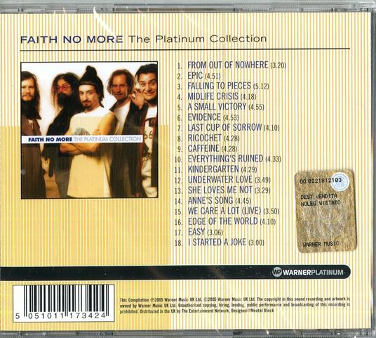 Faith No More. Platinum Collection - CD Audio di Faith No More - 2