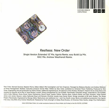 Restless - CD Audio Singolo di New Order - 2