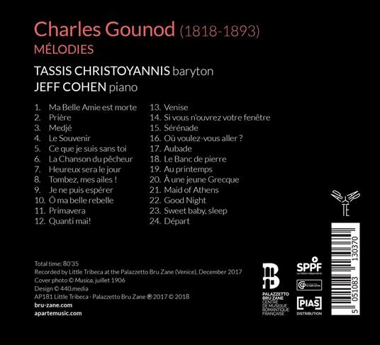 Melodie - CD Audio di Charles Gounod,Jeff Cohen,Tassis Christoyannis - 2