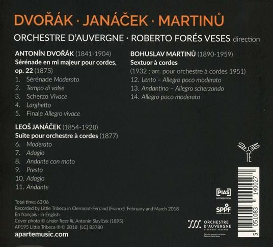 String Serenade / Suite for Strings / Sextuor - CD Audio di Antonin Dvorak,Leos Janacek,Bohuslav Martinu,Orchestre d'Auvergne - 2