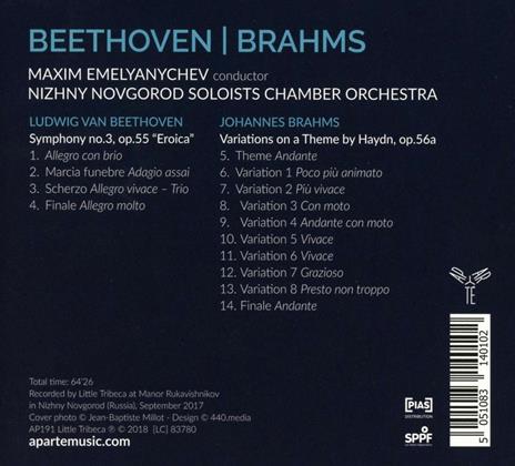 Sinfonia n.3 Eroica / Variazioni su un tema di Haydn - CD Audio di Ludwig van Beethoven,Johannes Brahms - 2