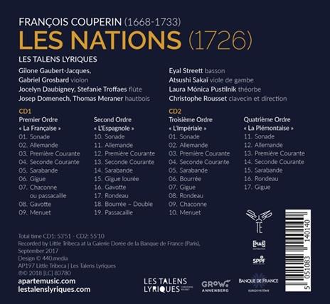 Les Nations - CD Audio di François Couperin,Christophe Rousset - 2