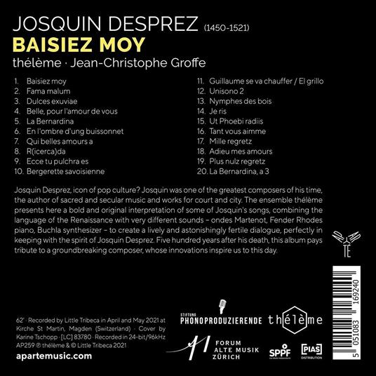 Baisiez Moy - CD Audio di Josquin Desprez - 2