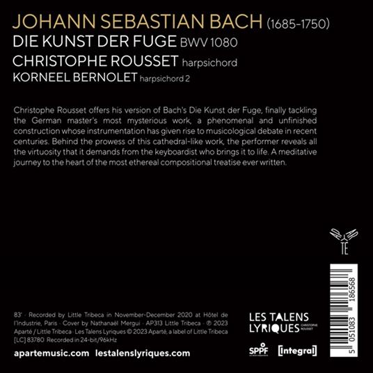 The Art Of Fugue - CD Audio di Johann Sebastian Bach,Christophe Rousset - 2