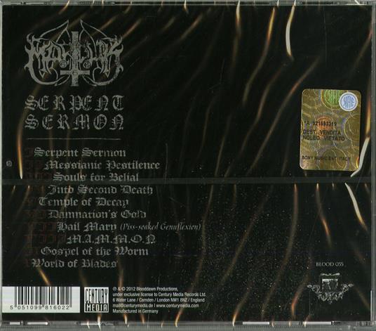 Serpent Sermon - CD Audio di Marduk - 2