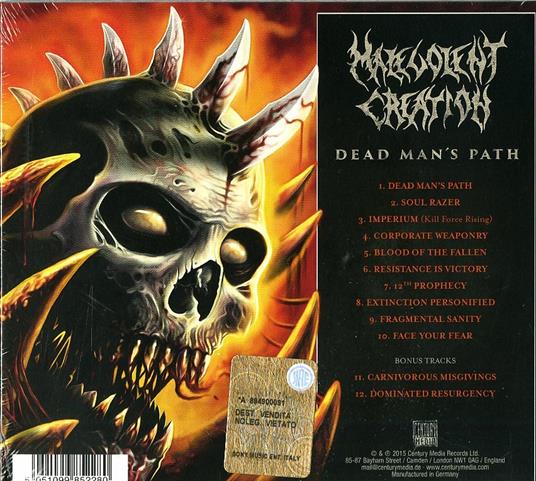 Dead Man's Path ( + Gadget) - CD Audio di Malevolent Creation - 2
