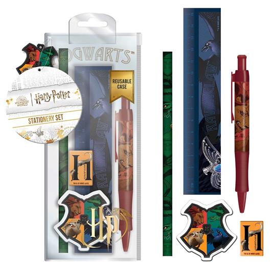 Harry Potter: Pyramid - Intricate Houses (Stationery Bag / Set Cancelleria)  - Pyramid - Idee regalo