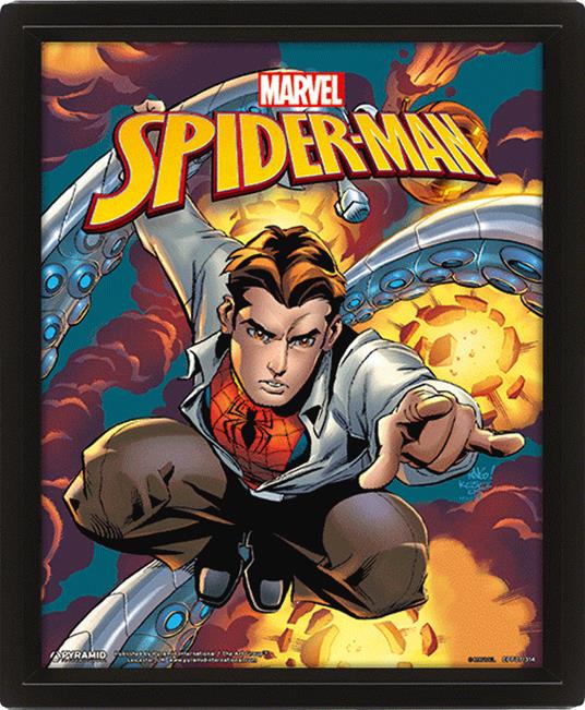 3D Lenticular Poster In Cornice 23,5x28,5cm Marvel. Spider-Man. Costume Blast