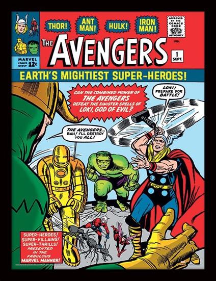 Marvel: Avengers Vs Loki Comics (Stampa In Cornice Plexiglass 30X40 Cm)