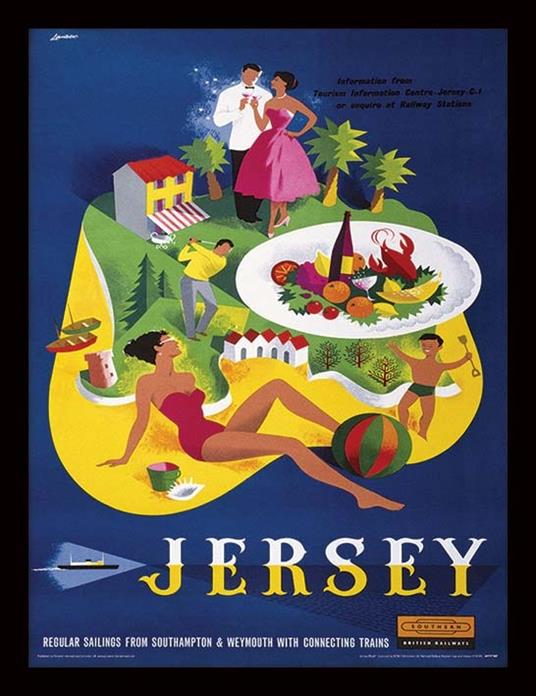 Stampa in cornice 30 x 40 cm Jersey. Blue