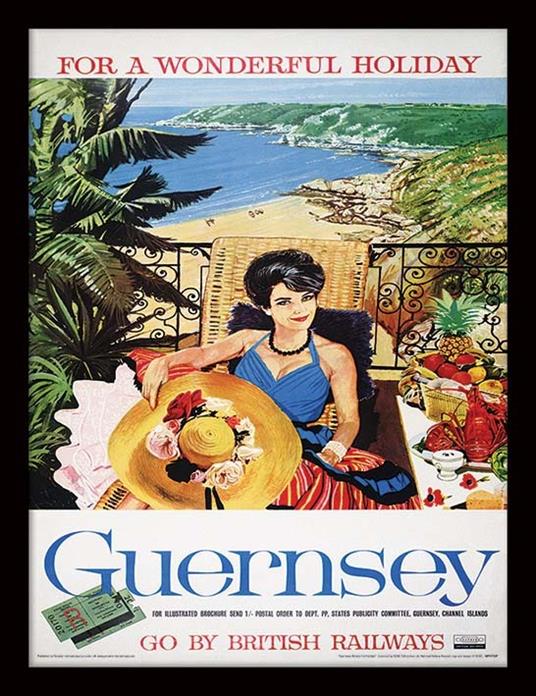 Stampa in cornice 30 x 40 cm Guernsey. Wonderful Holiday