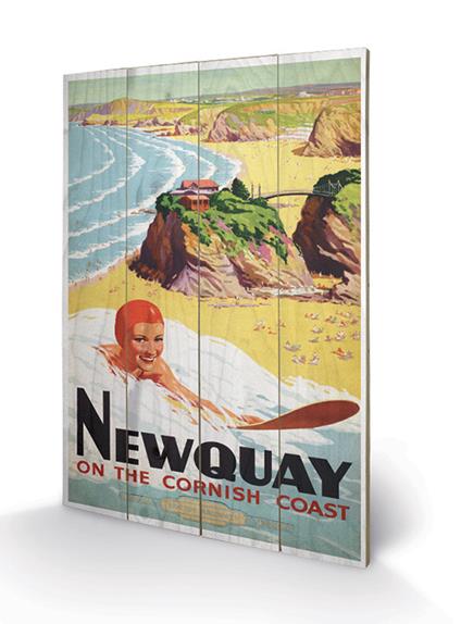 Stampa su legno 59 x 40 cm Newquay. Surf