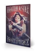 Stampa Su Legno 59x40cm Wonder Woman. Fight For Justice