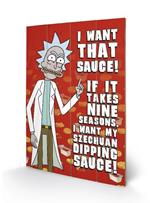 Stampa Su Legno Rick And Morty. Szechuan Sauce 40 X 59Cm