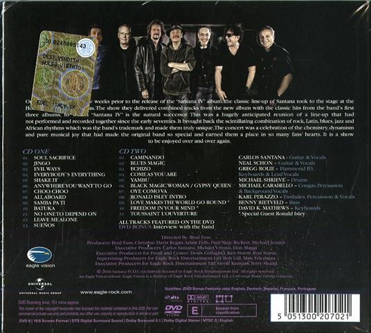 Live at the House of Blues Las Vegas - CD Audio + DVD di Santana - 2