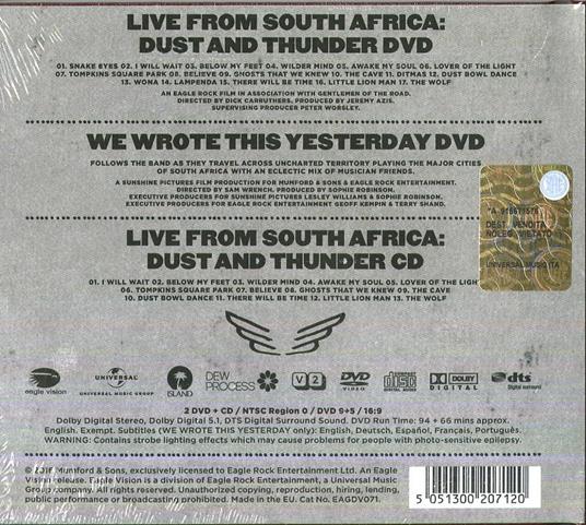 Live in South Africa. Dust and Thunder - CD Audio + DVD di Mumford & Sons - 2