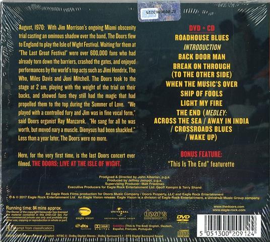 Live at the Isle of Wight Festival 1970 - CD Audio + DVD di Doors - 2