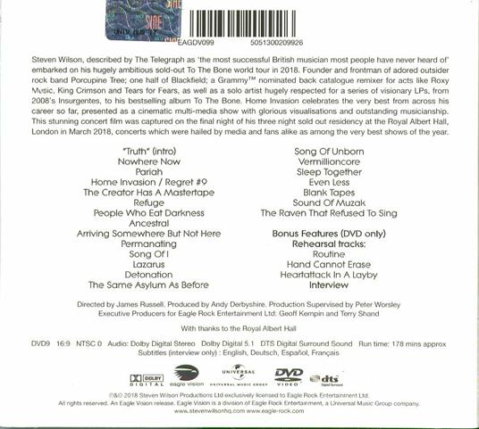 Home Invasion. In Concert - CD Audio + DVD di Steven Wilson - 2