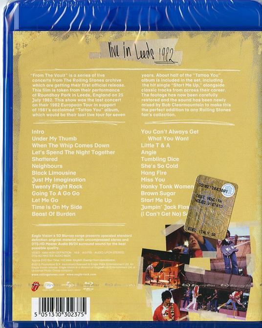 The Rolling Stones. From The Vault: Roundhay Park (Live in Leeds 1982) (Blu-ray) - Blu-ray di Rolling Stones - 2