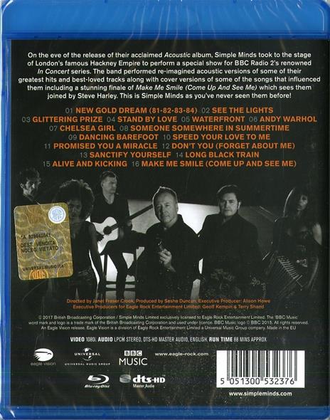Acoustic in Concert (Blu-ray) - Blu-ray di Simple Minds - 2