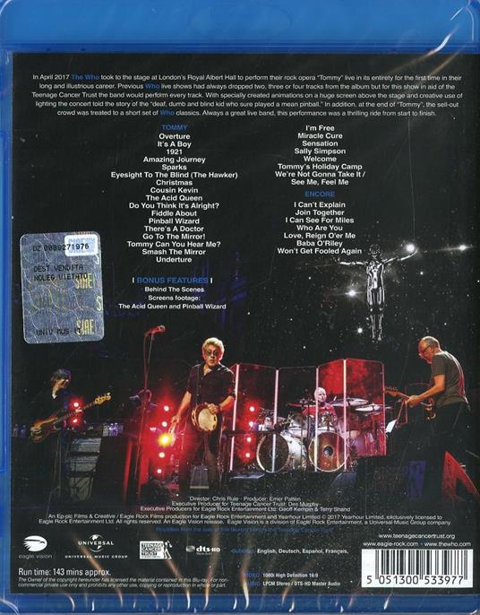 Tommy. Live at the Royal Albert Hall (Blu-ray) - Blu-ray di Who - 2