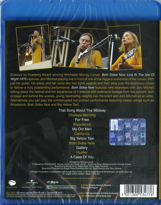 Both Sides Now. Live at the Isle of Wight Festival 1970 (Blu-ray) - Blu-ray di Joni Mitchell - 2